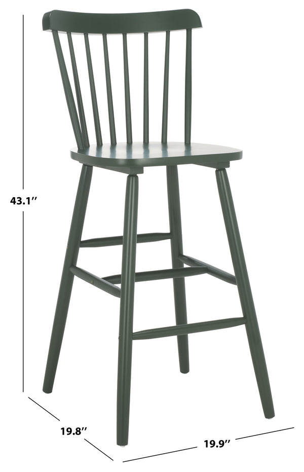 Safavieh Galena Bar Stool Set Of 2 – Timeless Farmhouse Elegance In Classic Americana Style For Any Space Garden Green Wood Bst8502g-set2