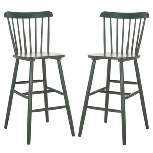 Safavieh Galena Bar Stool Set Of 2 – Timeless Farmhouse Elegance In Classic Americana Style For Any Space Garden Green Wood Bst8502g-set2