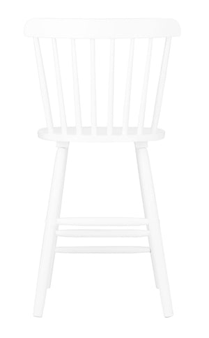 Safavieh GALENA Counter Stool - Timeless Farmhouse Charm with Classic Spindle Back and Durable Rubberwood Design White BST8503A-SET2