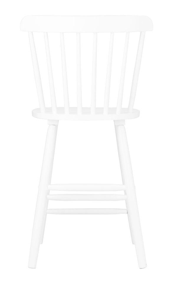 Safavieh GALENA Counter Stool - Timeless Farmhouse Charm with Classic Spindle Back and Durable Rubberwood Design White BST8503A-SET2