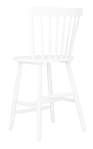 Safavieh GALENA Counter Stool - Timeless Farmhouse Charm with Classic Spindle Back and Durable Rubberwood Design White BST8503A-SET2