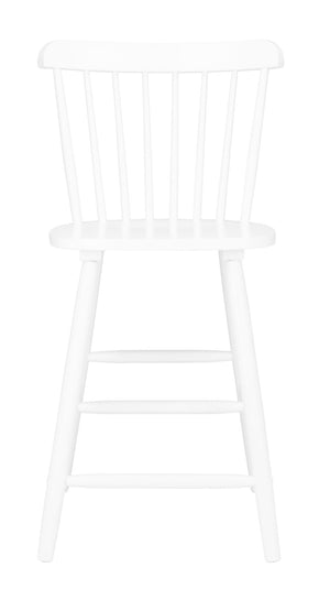 Safavieh GALENA Counter Stool - Timeless Farmhouse Charm with Classic Spindle Back and Durable Rubberwood Design White BST8503A-SET2