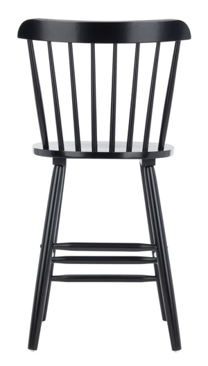 Safavieh GALENA Counter Stool - Timeless Farmhouse Charm with Classic Spindle Back and Durable Rubberwood Design Black BST8503B-SET2