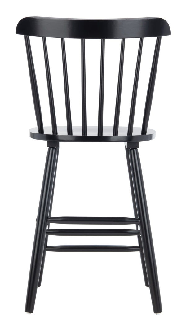 Safavieh GALENA Counter Stool - Timeless Farmhouse Charm with Classic Spindle Back and Durable Rubberwood Design Black BST8503B-SET2