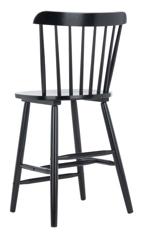 Safavieh GALENA Counter Stool - Timeless Farmhouse Charm with Classic Spindle Back and Durable Rubberwood Design Black BST8503B-SET2