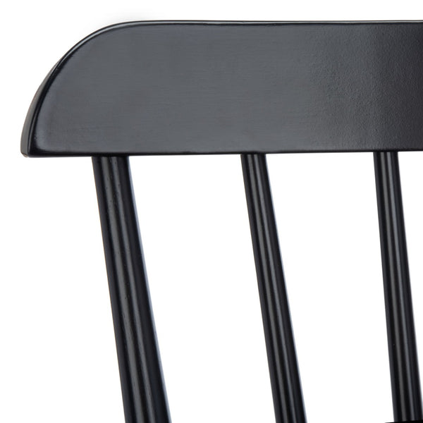 Safavieh GALENA Counter Stool - Timeless Farmhouse Charm with Classic Spindle Back and Durable Rubberwood Design Black BST8503B-SET2