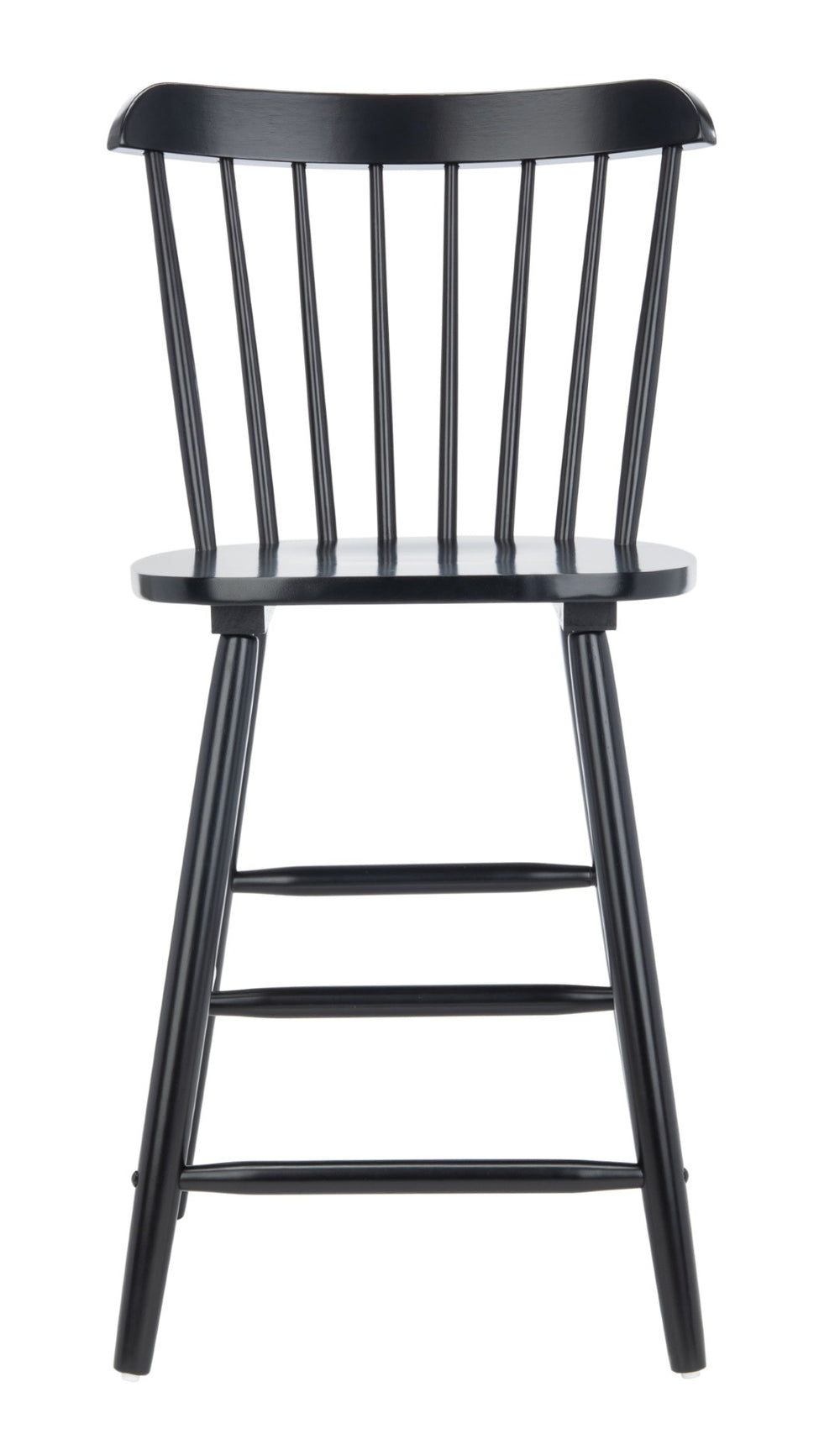 Safavieh GALENA Counter Stool - Timeless Farmhouse Charm with Classic Spindle Back and Durable Rubberwood Design Black BST8503B-SET2
