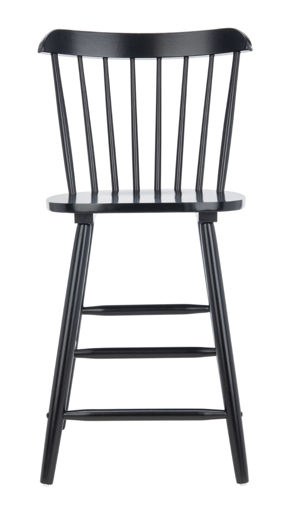Safavieh GALENA Counter Stool - Timeless Farmhouse Charm with Classic Spindle Back and Durable Rubberwood Design Black BST8503B-SET2