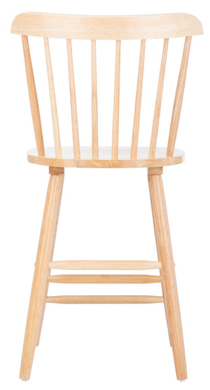 Safavieh GALENA Counter Stool - Timeless Farmhouse Charm with Classic Spindle Back and Durable Rubberwood Design Natural BST8503C-SET2