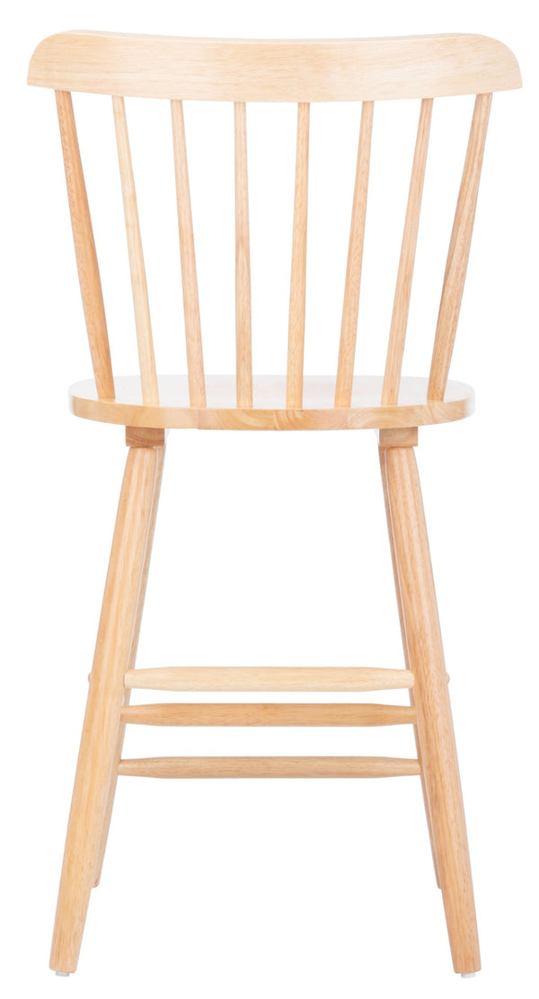 Safavieh GALENA Counter Stool - Timeless Farmhouse Charm with Classic Spindle Back and Durable Rubberwood Design Natural BST8503C-SET2