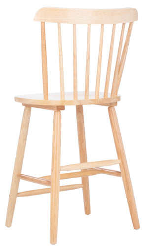 Safavieh GALENA Counter Stool - Timeless Farmhouse Charm with Classic Spindle Back and Durable Rubberwood Design Natural BST8503C-SET2