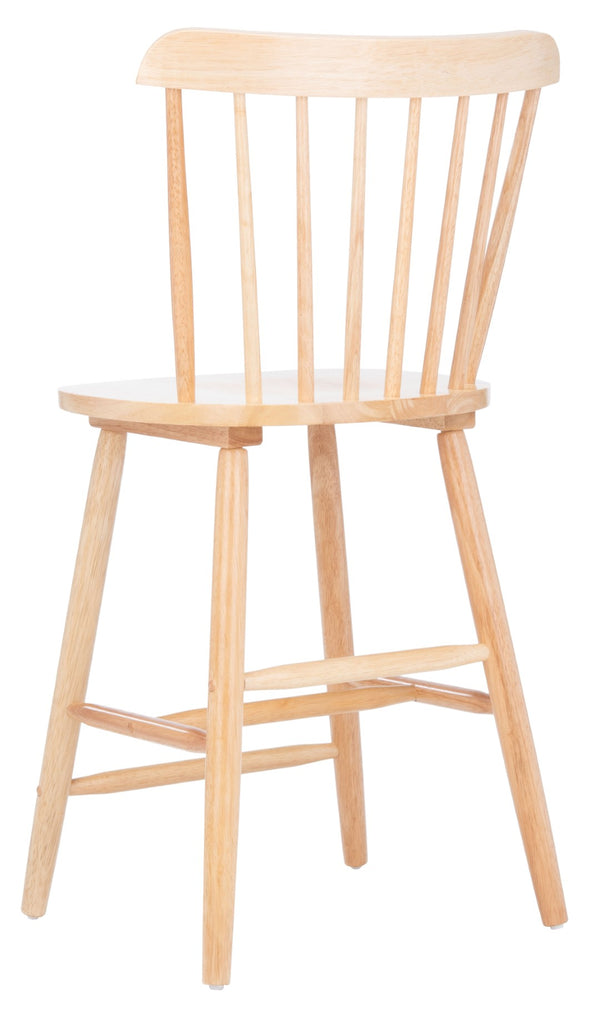 Safavieh GALENA Counter Stool - Timeless Farmhouse Charm with Classic Spindle Back and Durable Rubberwood Design Natural BST8503C-SET2