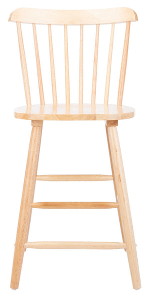 Safavieh GALENA Counter Stool - Timeless Farmhouse Charm with Classic Spindle Back and Durable Rubberwood Design Natural BST8503C-SET2