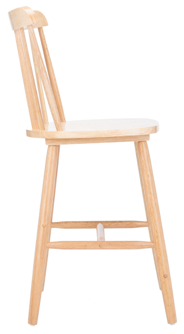 Safavieh GALENA Counter Stool - Timeless Farmhouse Charm with Classic Spindle Back and Durable Rubberwood Design Natural BST8503C-SET2