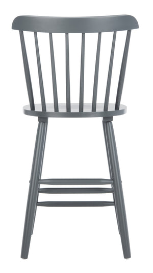 Safavieh GALENA Counter Stool - Timeless Farmhouse Charm with Classic Spindle Back and Durable Rubberwood Design Grey BST8503D-SET2