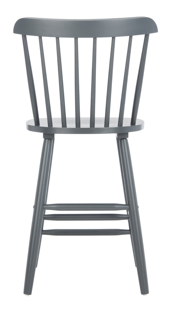 Safavieh GALENA Counter Stool - Timeless Farmhouse Charm with Classic Spindle Back and Durable Rubberwood Design Grey BST8503D-SET2