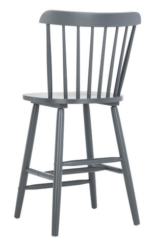 Safavieh GALENA Counter Stool - Timeless Farmhouse Charm with Classic Spindle Back and Durable Rubberwood Design Grey BST8503D-SET2