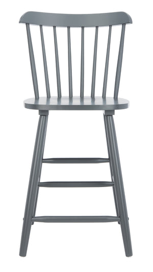 Safavieh GALENA Counter Stool - Timeless Farmhouse Charm with Classic Spindle Back and Durable Rubberwood Design Grey BST8503D-SET2