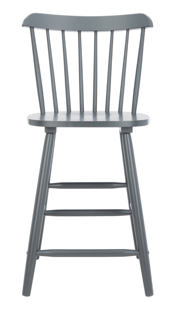 Safavieh GALENA Counter Stool - Timeless Farmhouse Charm with Classic Spindle Back and Durable Rubberwood Design Grey BST8503D-SET2
