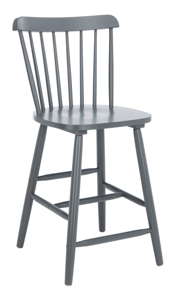 Safavieh GALENA Counter Stool - Timeless Farmhouse Charm with Classic Spindle Back and Durable Rubberwood Design Grey BST8503D-SET2