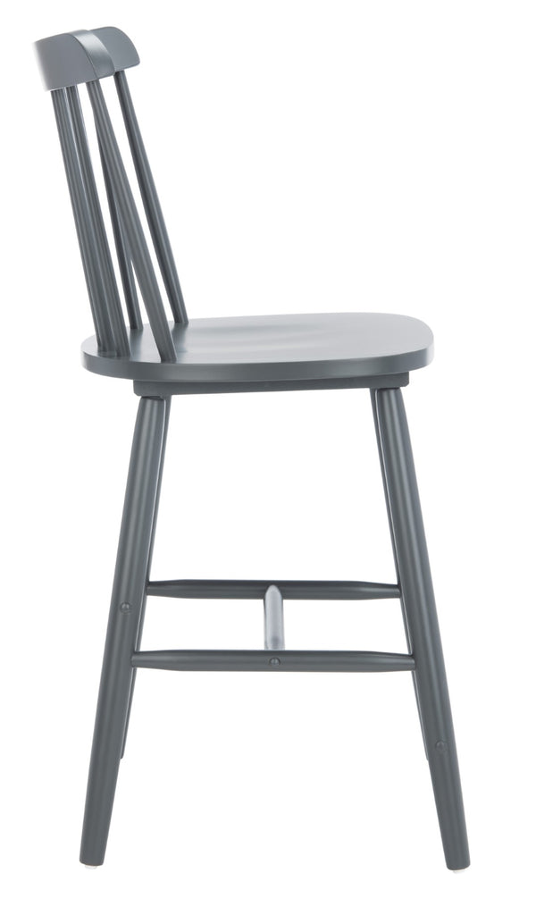 Safavieh GALENA Counter Stool - Timeless Farmhouse Charm with Classic Spindle Back and Durable Rubberwood Design Grey BST8503D-SET2