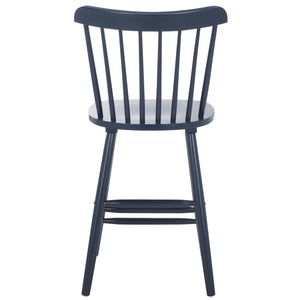 Safavieh Galena Counter Stool Set Of 2 - Chic Spindle Back Design In Classic White For Rustic Kitchen Style Navy Wood Bst8503e-set2