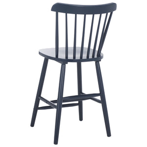 Safavieh Galena Counter Stool Set Of 2 - Chic Spindle Back Design In Classic White For Rustic Kitchen Style Navy Wood Bst8503e-set2