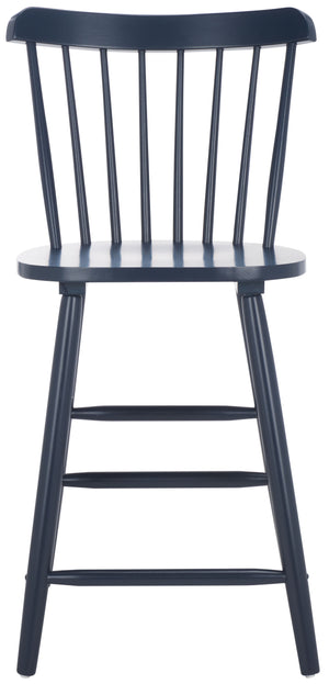 Safavieh Galena Counter Stool Set Of 2 - Chic Spindle Back Design In Classic White For Rustic Kitchen Style Navy Wood Bst8503e-set2