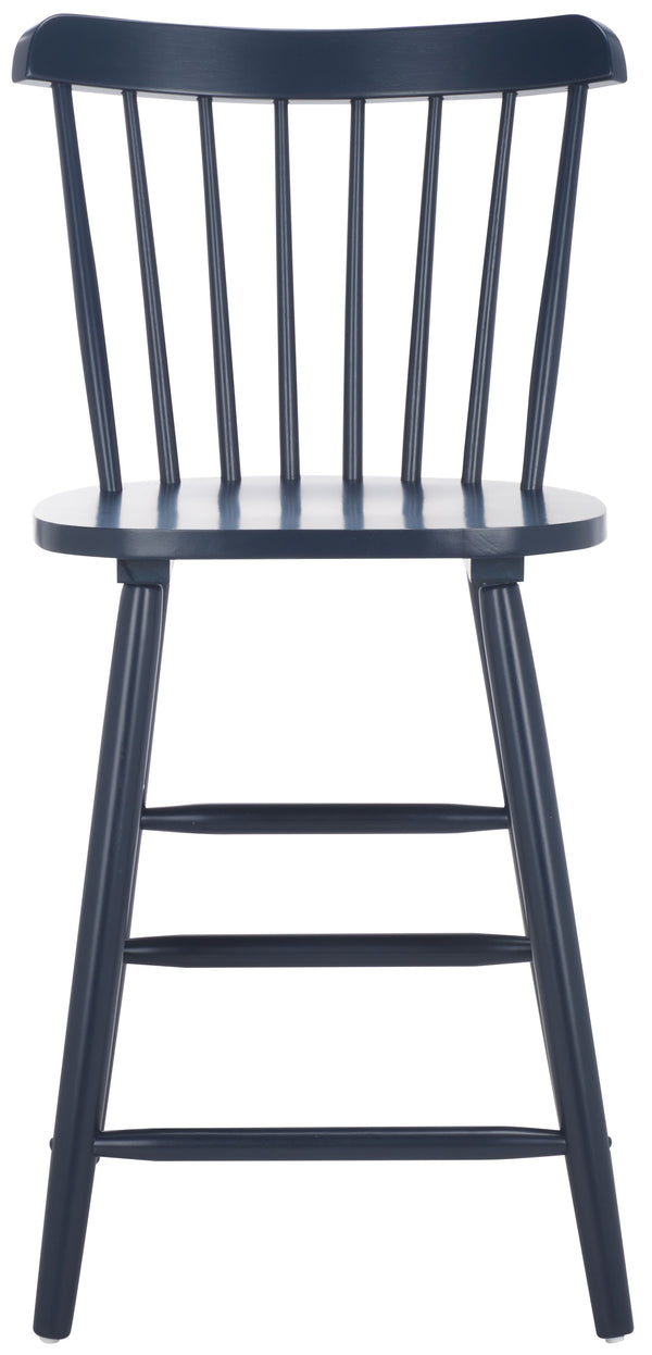 Safavieh Galena Counter Stool Set Of 2 - Chic Spindle Back Design In Classic White For Rustic Kitchen Style Navy Wood Bst8503e-set2