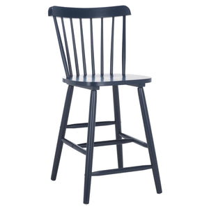 Safavieh Galena Counter Stool Set Of 2 - Chic Spindle Back Design In Classic White For Rustic Kitchen Style Navy Wood Bst8503e-set2
