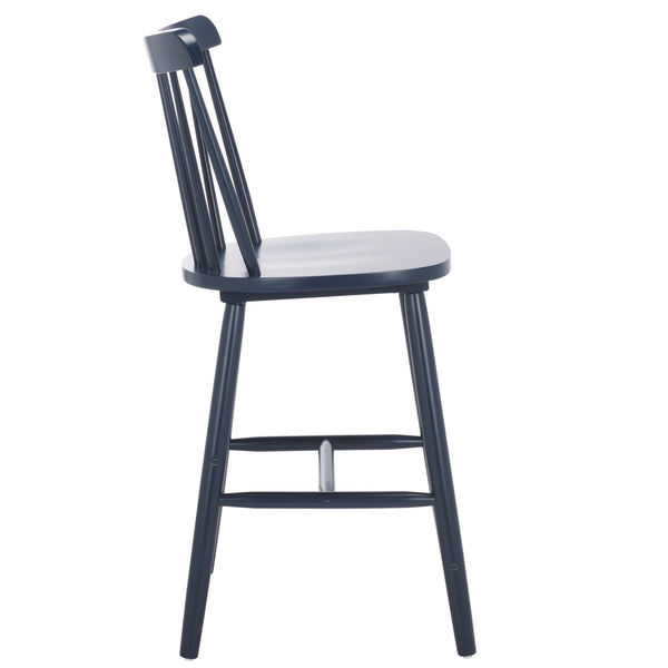 Safavieh Galena Counter Stool Set Of 2 - Chic Spindle Back Design In Classic White For Rustic Kitchen Style Navy Wood Bst8503e-set2