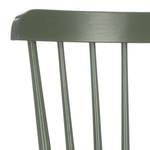 Safavieh Galena Counter Stool Set Of 2 - Chic Spindle Back Design In Classic White For Rustic Kitchen Style Dusty Green Wood Bst8503f-set2