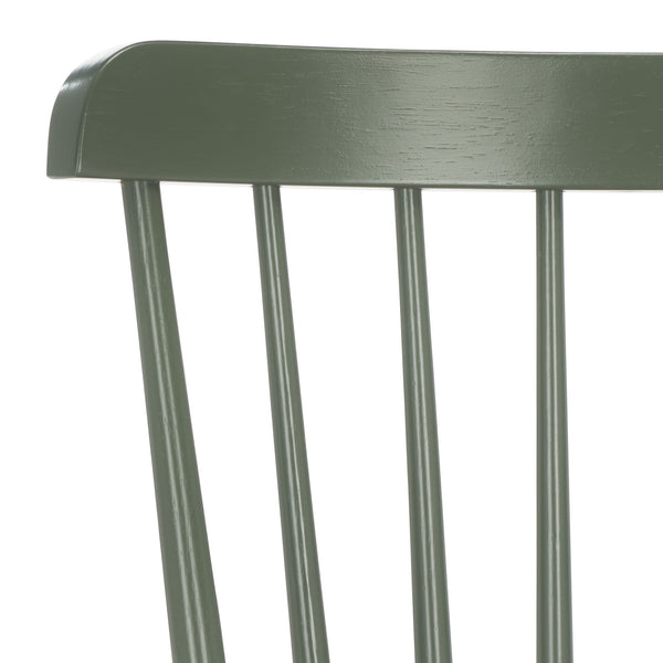 Safavieh Galena Counter Stool Set Of 2 - Chic Spindle Back Design In Classic White For Rustic Kitchen Style Dusty Green Wood Bst8503f-set2