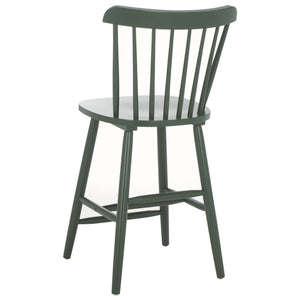 Safavieh Galena Counter Stool Set Of 2 - Chic Spindle Back Design In Classic White For Rustic Kitchen Style Garden Green Wood Bst8503g-set2