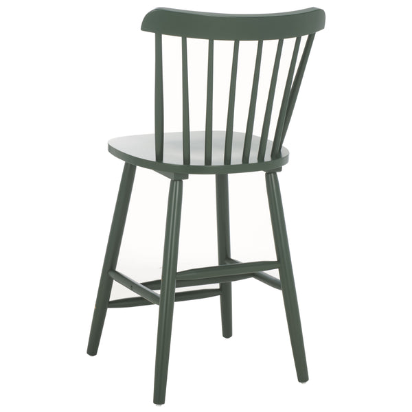Safavieh Galena Counter Stool Set Of 2 - Chic Spindle Back Design In Classic White For Rustic Kitchen Style Garden Green Wood Bst8503g-set2