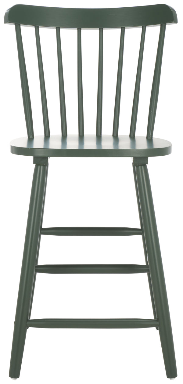 Safavieh Galena Counter Stool Set Of 2 - Chic Spindle Back Design In Classic White For Rustic Kitchen Style Garden Green Wood Bst8503g-set2