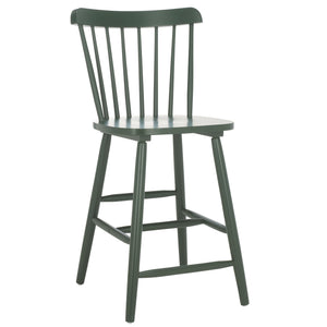 Safavieh Galena Counter Stool Set Of 2 - Chic Spindle Back Design In Classic White For Rustic Kitchen Style Garden Green Wood Bst8503g-set2
