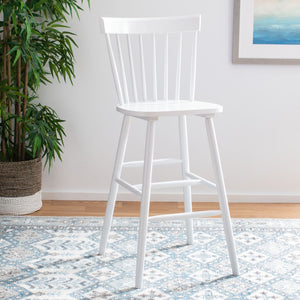 Safavieh PROVIDENCE Bar Stool Set – Timeless Spindle Back Design for Elegant Home Bars & Kitchen Spaces White BST8504A-SET2