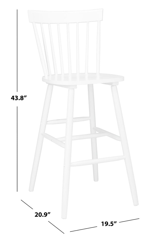 Safavieh PROVIDENCE Bar Stool Set – Timeless Spindle Back Design for Elegant Home Bars & Kitchen Spaces White BST8504A-SET2