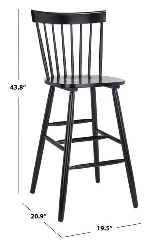 Safavieh PROVIDENCE Bar Stool Set – Timeless Spindle Back Design for Elegant Home Bars & Kitchen Spaces Black BST8504B-SET2