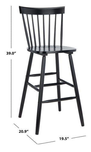 Safavieh PROVIDENCE Bar Stool Set – Timeless Spindle Back Design for Elegant Home Bars & Kitchen Spaces Black BST8504B-SET2