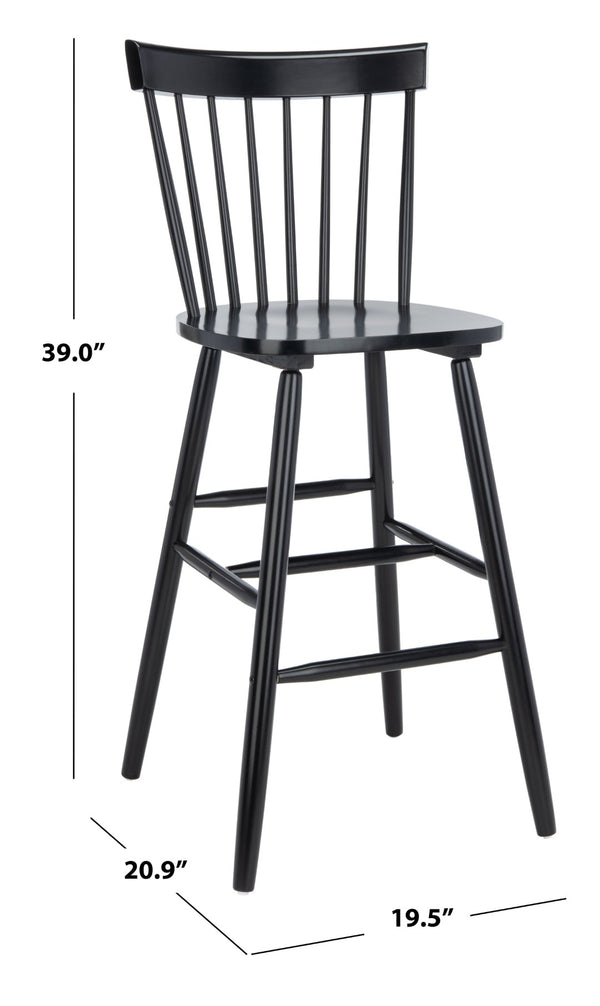 Safavieh PROVIDENCE Bar Stool Set – Timeless Spindle Back Design for Elegant Home Bars & Kitchen Spaces Black BST8504B-SET2