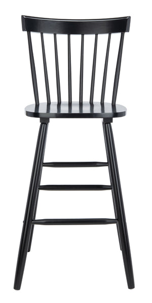 Safavieh PROVIDENCE Bar Stool Set – Timeless Spindle Back Design for Elegant Home Bars & Kitchen Spaces Black BST8504B-SET2