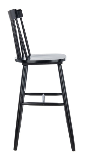 Safavieh PROVIDENCE Bar Stool Set – Timeless Spindle Back Design for Elegant Home Bars & Kitchen Spaces Black BST8504B-SET2
