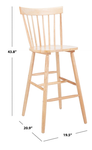 Safavieh PROVIDENCE Bar Stool Set – Timeless Spindle Back Design for Elegant Home Bars & Kitchen Spaces Natural BST8504C-SET2