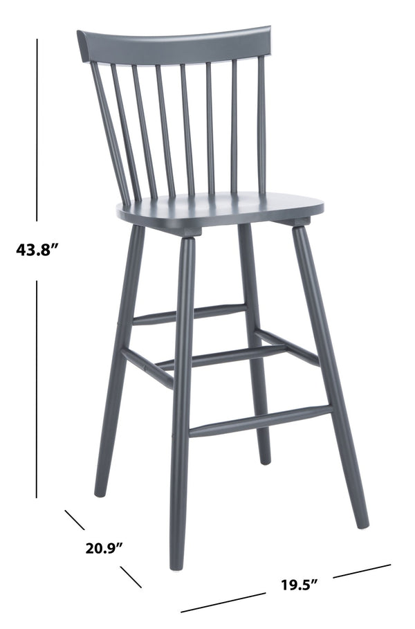 Safavieh PROVIDENCE Bar Stool Set – Timeless Spindle Back Design for Elegant Home Bars & Kitchen Spaces Grey BST8504D-SET2