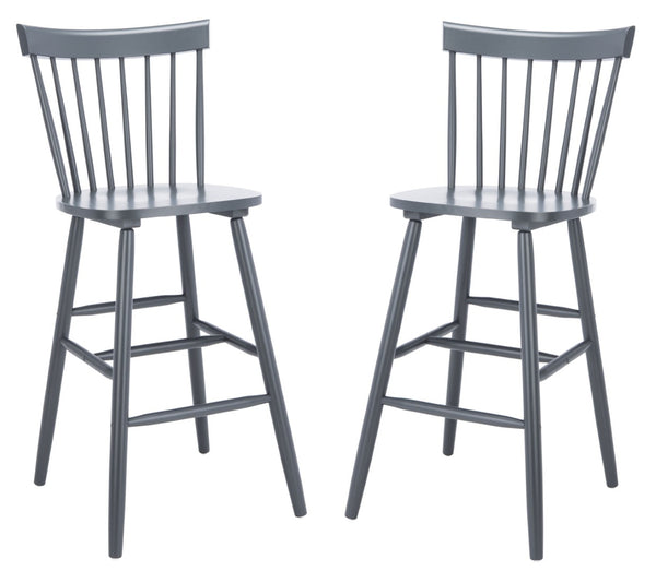 Safavieh PROVIDENCE Bar Stool Set – Timeless Spindle Back Design for Elegant Home Bars & Kitchen Spaces Grey BST8504D-SET2