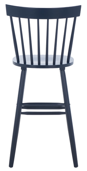 Safavieh PROVIDENCE Bar Stool Set – Timeless Spindle Back Design for Elegant Home Bars & Kitchen Spaces Navy BST8504E-SET2