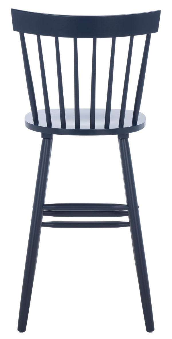 Safavieh PROVIDENCE Bar Stool Set – Timeless Spindle Back Design for Elegant Home Bars & Kitchen Spaces Navy BST8504E-SET2