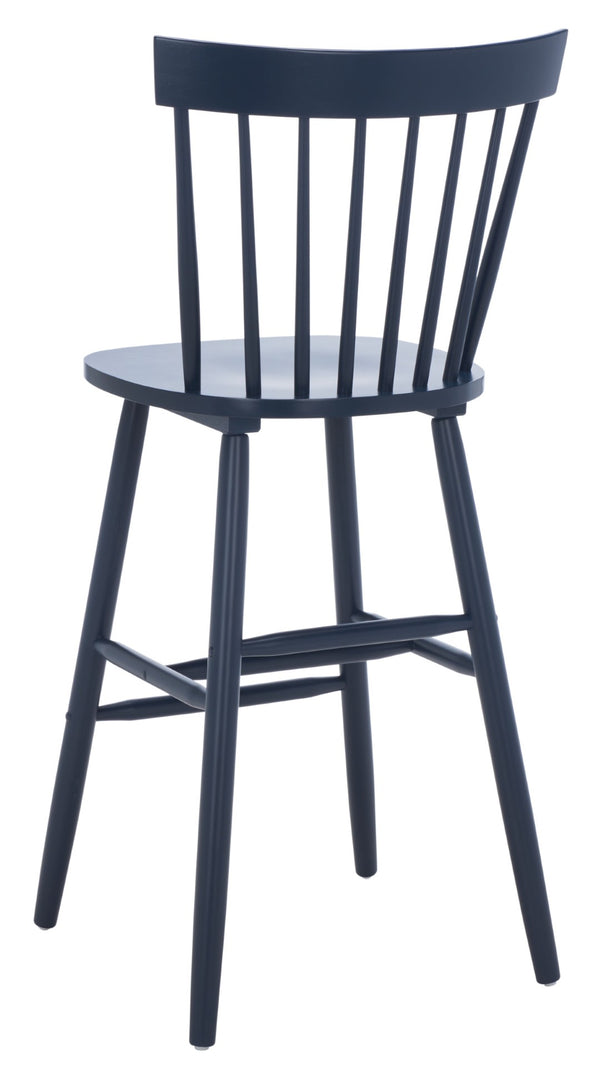 Safavieh PROVIDENCE Bar Stool Set – Timeless Spindle Back Design for Elegant Home Bars & Kitchen Spaces Navy BST8504E-SET2